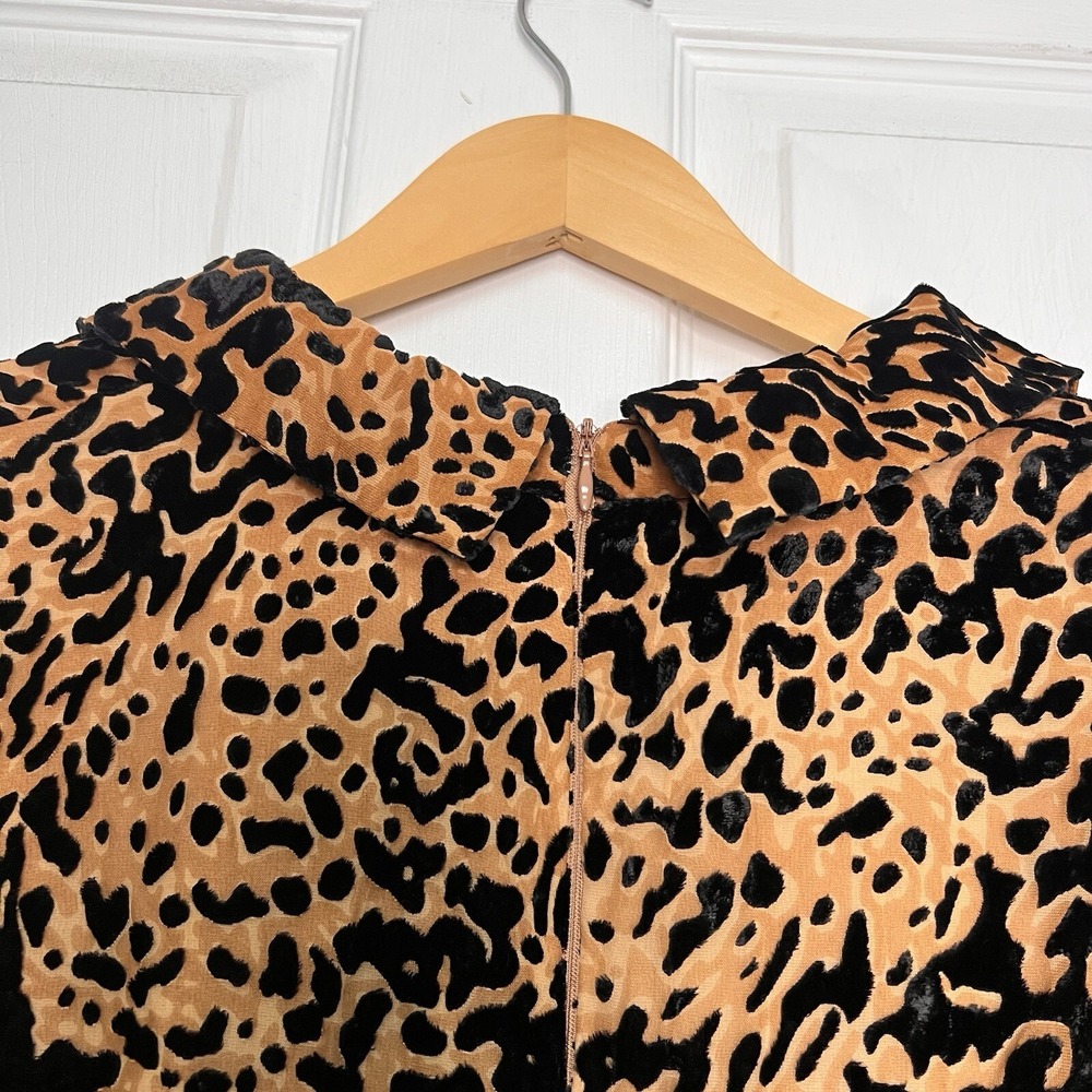 Ivy City Co Womens XXL Anna Embossed Leopard Print Short Sleeve Midi Dress - Picture 5 of 9